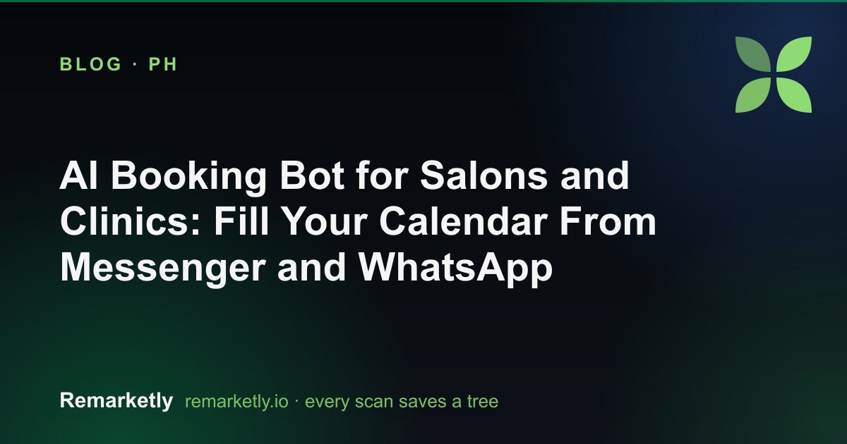 AI Booking Bot for Salons and Clinics: Fill Your Calendar From Messenger and WhatsApp