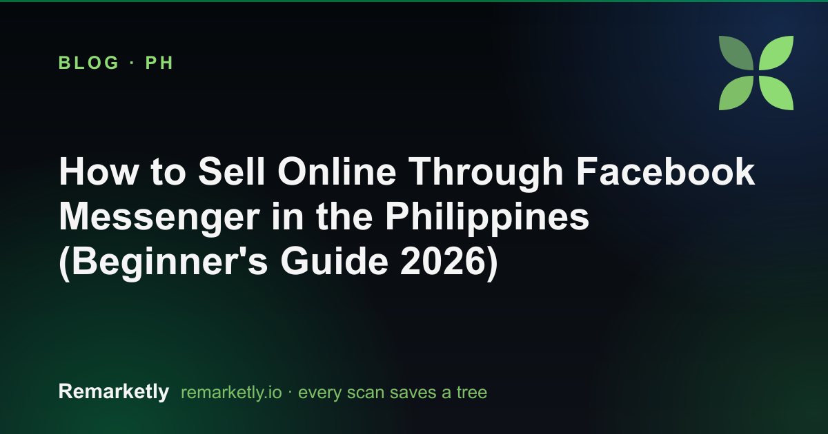 How to Sell Online Through Facebook Messenger in the Philippines (Beginner's Guide 2026)