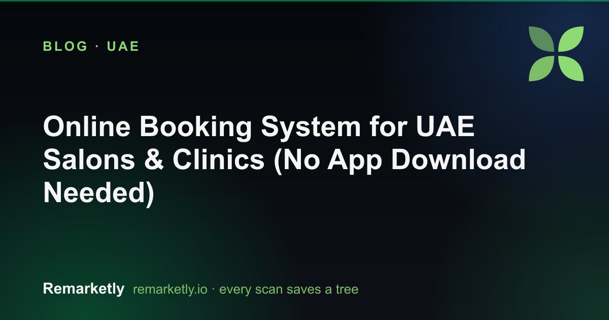 Online Booking System for UAE Salons & Clinics (No App Download Needed)